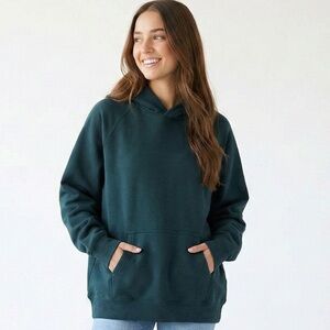 Tuff Athletics Classic Oversized Fleece Pullover Hoodie Navy Blue Large